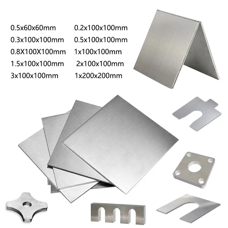 1pcs Newest 304 Stainless Steel Fine Polished Plate Stainless Steel Sheet  100 x 100mm /200 x 200mm