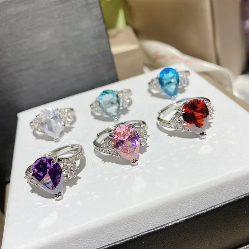 

MDL Moissanit1 style Hong Kong Jewelry Fittings Bridal Wedding Ring Gold-plated Micro-set Brilliant Zirconium