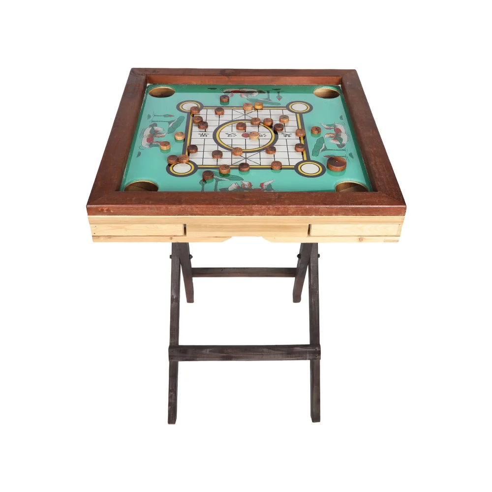 Wholesale 2 In1 Developmental Game Wood Foldable Durable Chinese Chess Carrom Board Games for Children and Adults Indoor/Outdoor