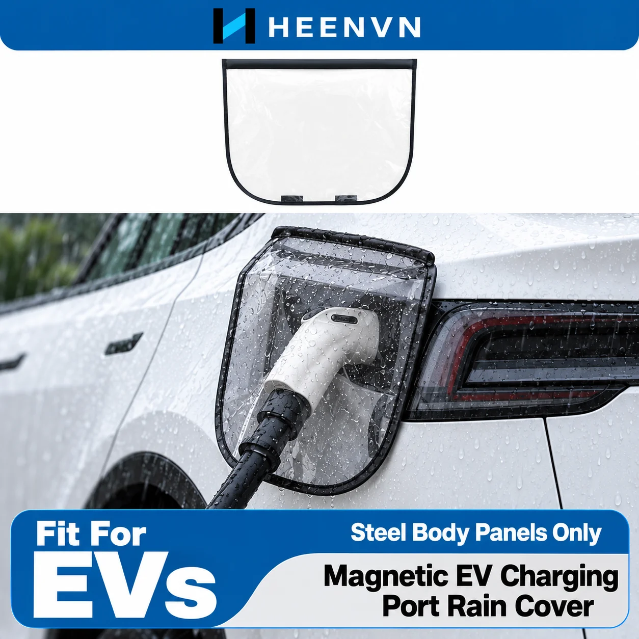HEENVN Magnetic EV Charging Port Rain Cover Waterproof Charger Protector for Steel Body Panels