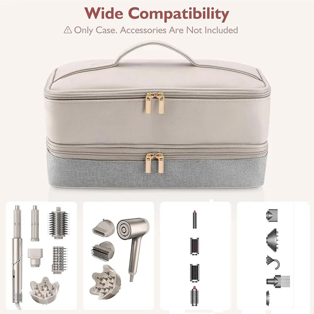 Large Capacity Hair Dryer Storage Case Double-Layer Waterproof Hair Curler Bag Make-up Brush Storage Bag for Shark Flexstyle