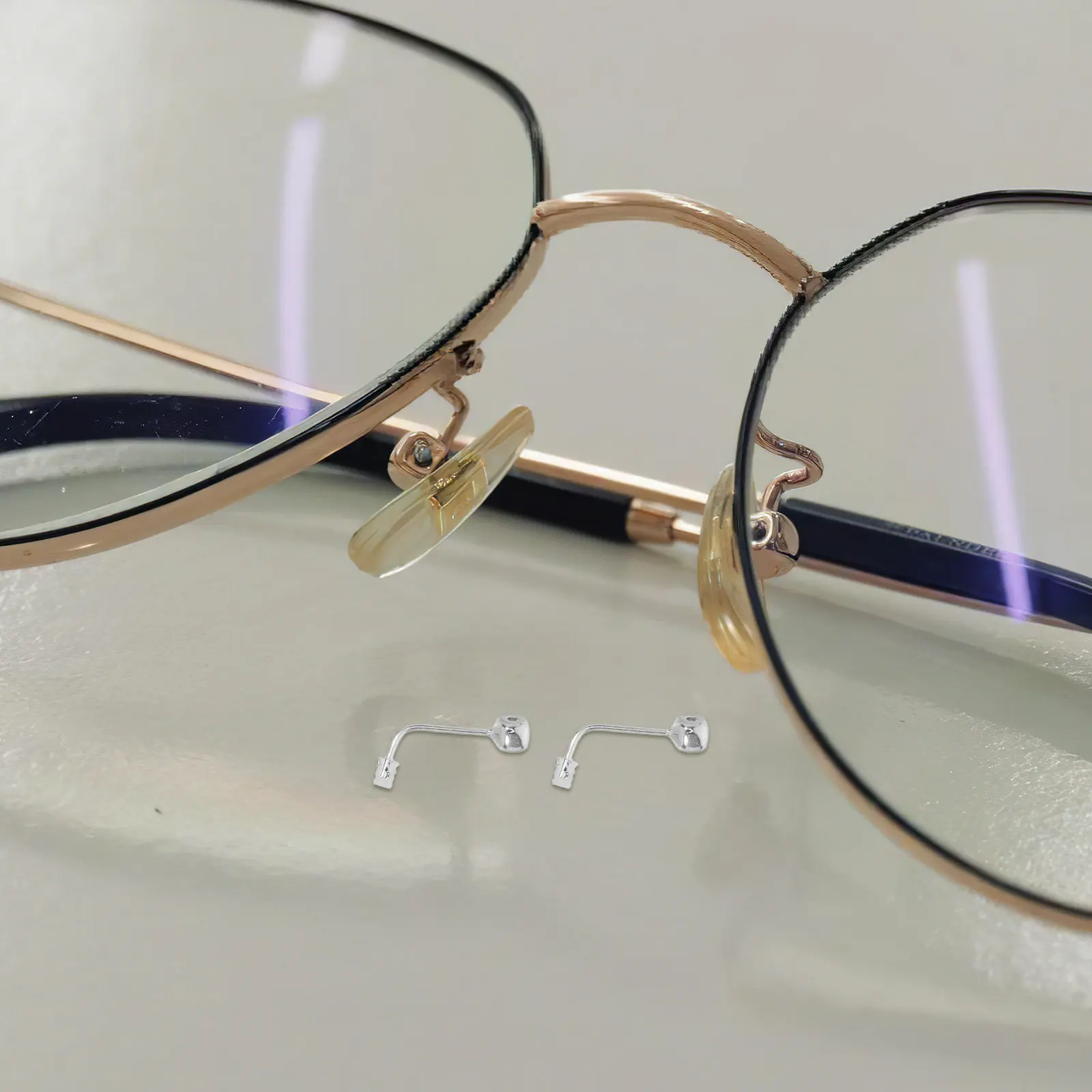 

4Pairs Insert Style Metal Nose Pad Bracket Alloy Replacement Eyeglasses Nose Bridge Support for Glasses Sunglasses Repair Parts