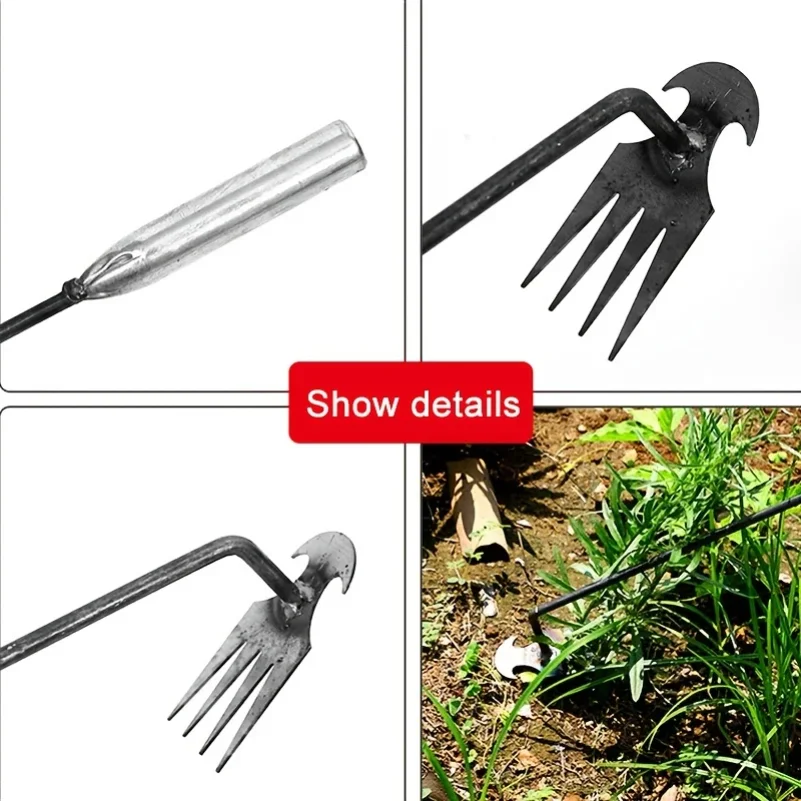 1pc Small Weed Puller With 4 TeethGardening Hand Tools, Weed Remover Tool For Yard Ergonomic Weeder ToolThe Handle Can Be