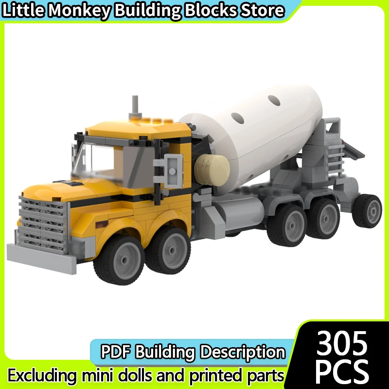 

Модель городской автомобиль MOC, строительные кирпичи, классический инженерный смеситель для цемента, модульная технология, детские праздничные подарки, сборные игрушки, костюм