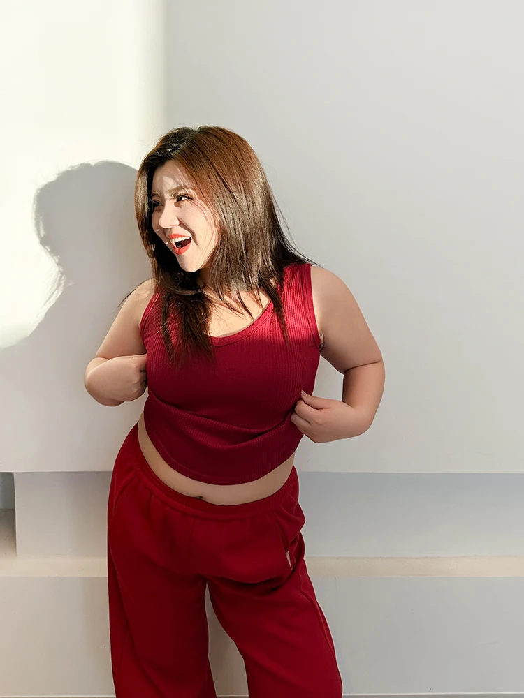 

High Elastic V-Ne Stripe Csole Tank Top for plus Size Women Autumn Winter Skin-friendly Comfortable Inner Wear by Wooden...