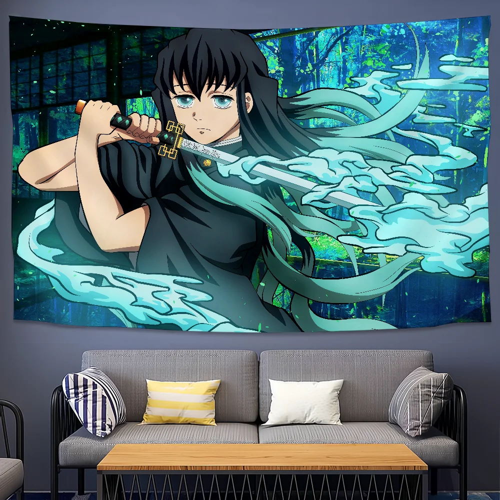 D-Demon S-Slayers Anime M-Muichiro T-Tokito Flag College Bedroom Living Room Home Dorm Decor Funny Tapestry Garage Bar Wall Club