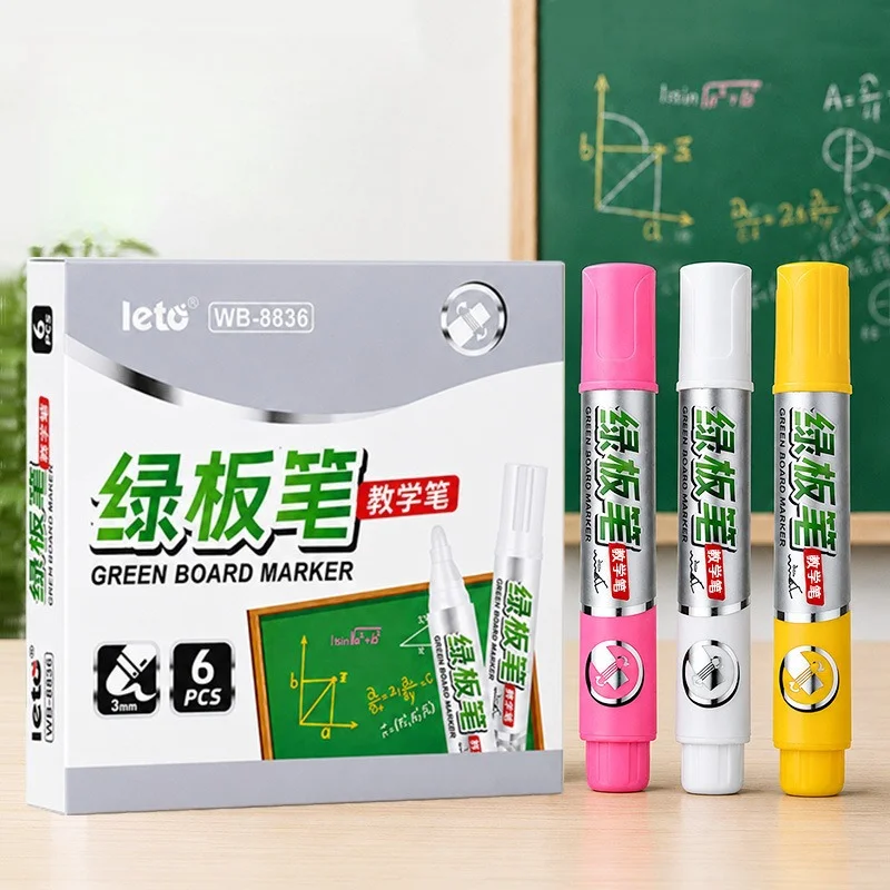 6pcs Ink Refillable Whiteboard Marker Set 3mm Tip Dry Erase Quick Dry Smooth Writing No Ghost Pink White Yellow Teaching Marke