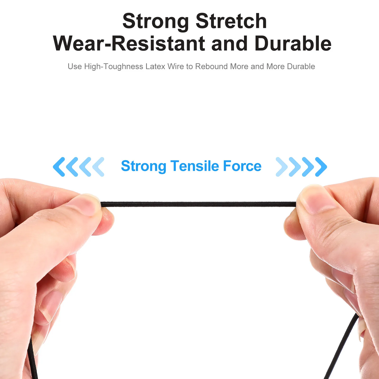 

Black 100m 2.5mm Elastic Ribbon Band DIY Crafting Accessories for Mask Making Book Binding Banners Signs Elastic Band