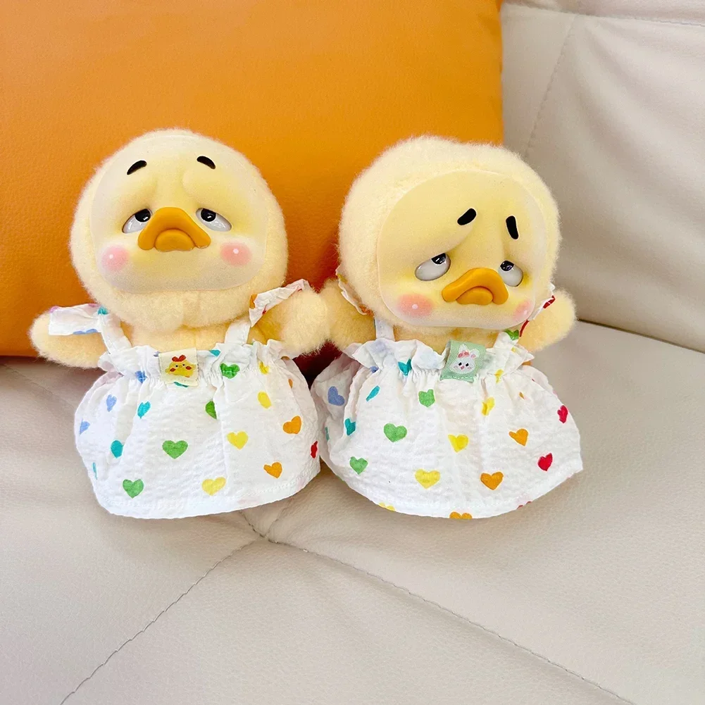 For 15CM Upset duck clothes cute little yellow duck love skirt cap set spot cute