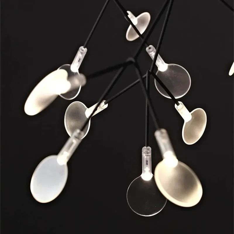 Nordic Circular Living Room Kitchen Corridor Postmodern Chandelier Tree Branch Design Firefly Light LED Light