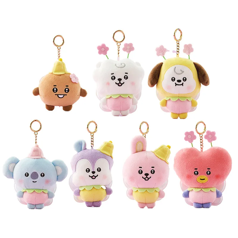 

Новый плюшевый брелок BT21 Kawaii Anime Bee Series Shooky Koya, 10 см, милый мультяшный кулон RJ Cooky для сумки, украшение, подарок для девочки
