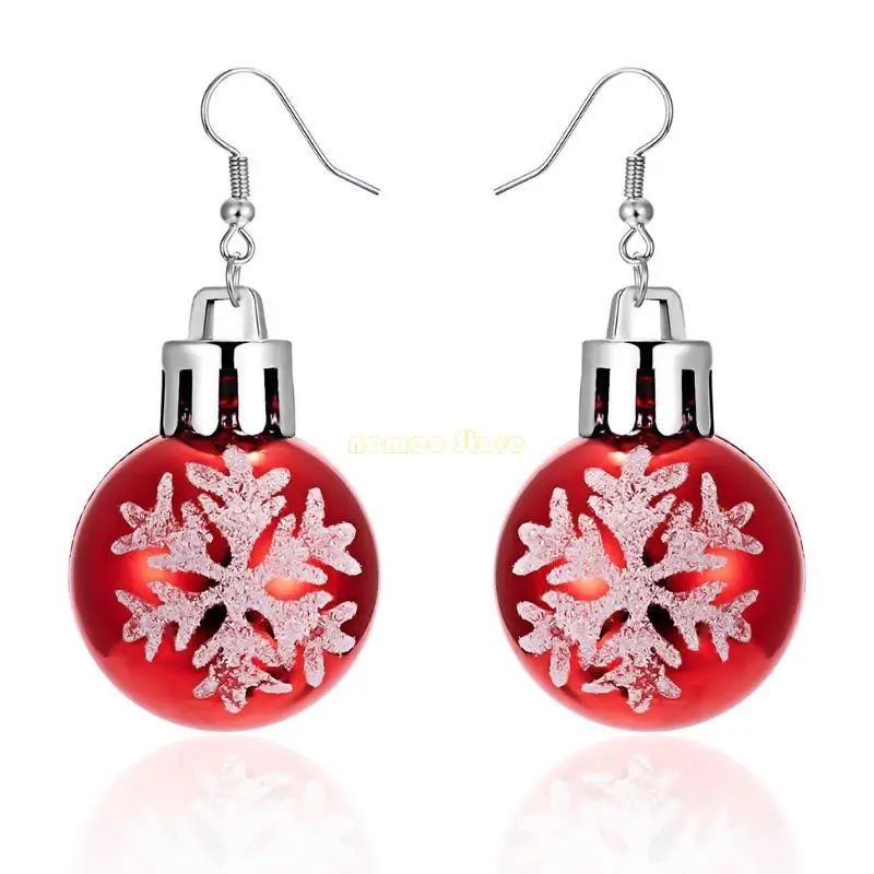 31BF Christmas Star Light Ball Ear Hook Earrings Ball Drop Ear Pendant Families Gifts