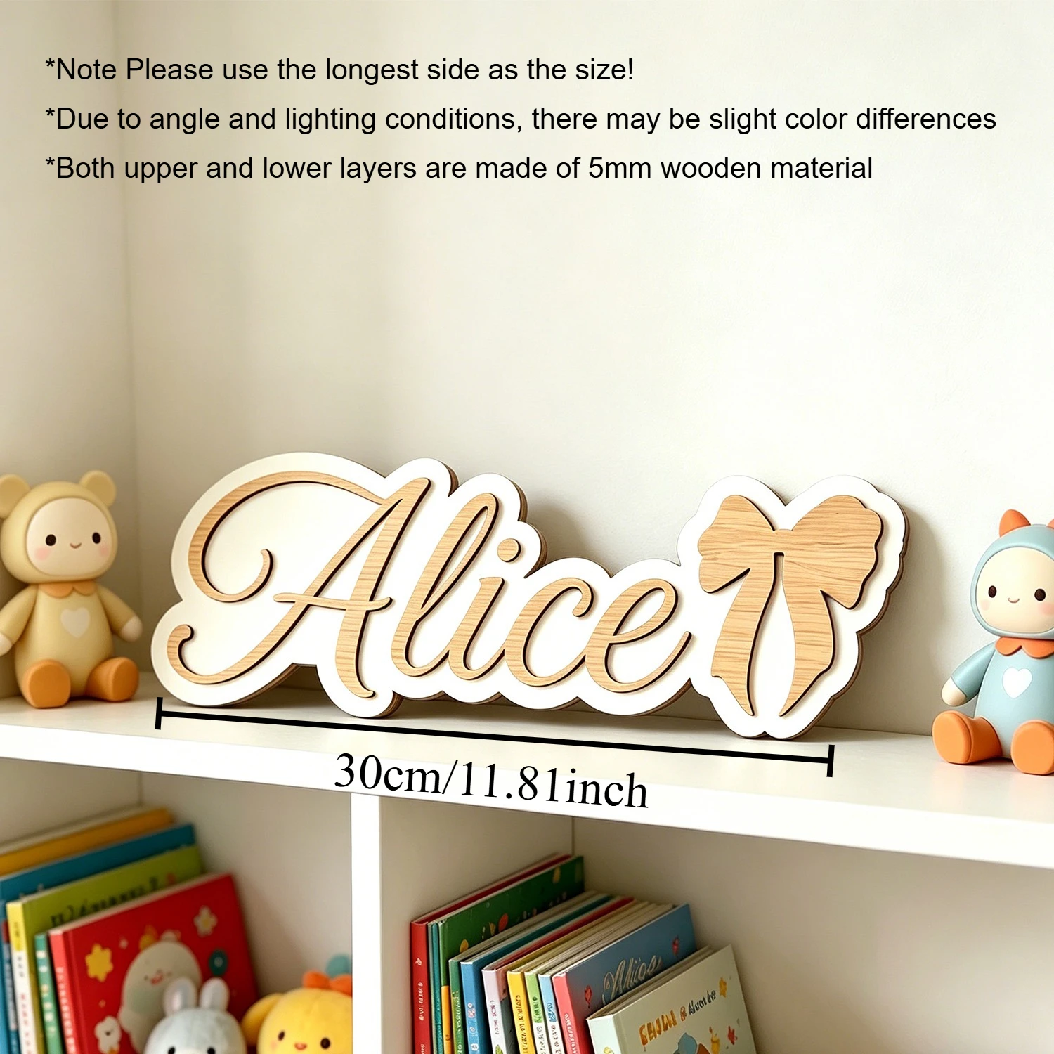 1pc multi-layer wooden decorative plaque, customized gift, suitable for children's rooms, living rooms, entrance decoration, and