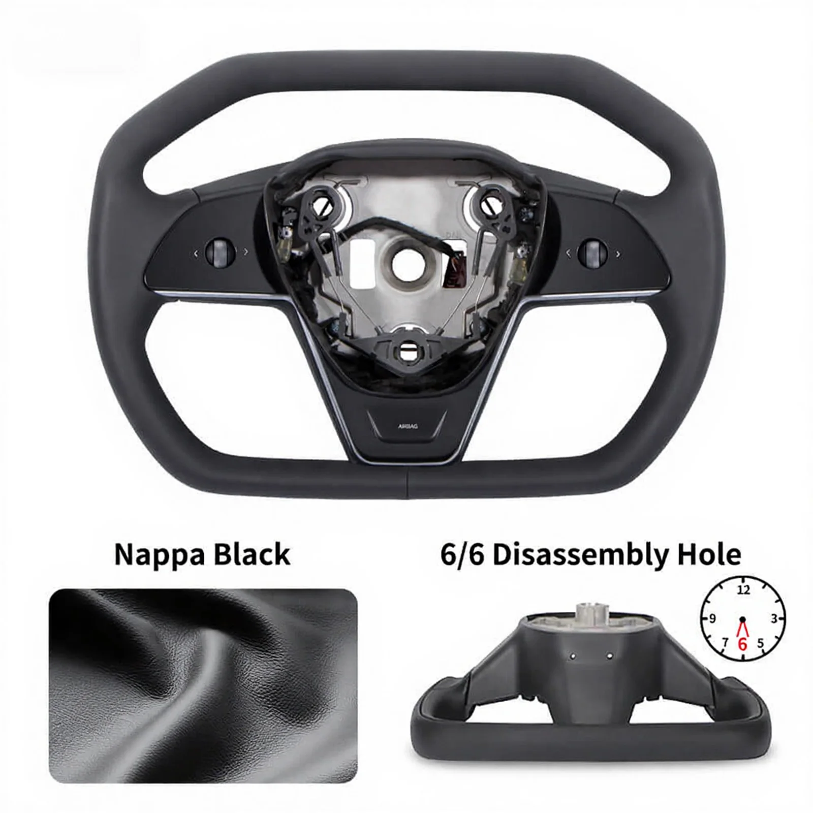 Mais novo estilo cybertruck alça de jugo para tesla modelo y 3 jugo volante com aquecimento acessórios de couro do volante do carro