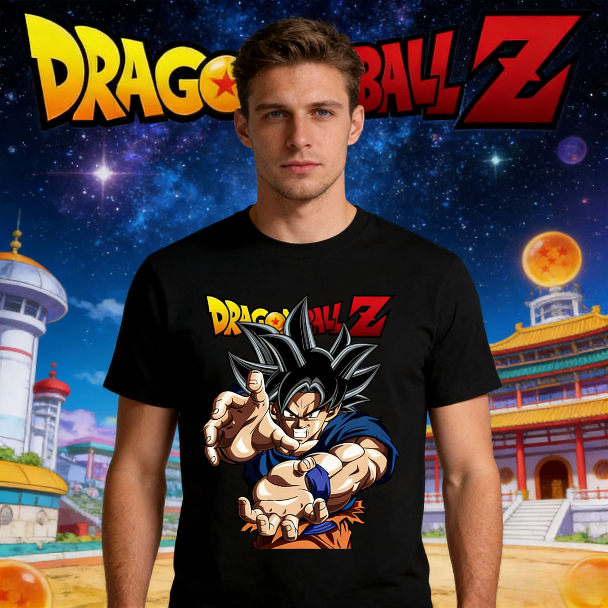 2026Summer Dragon Ball Vintage Anime TShirt Mens Pure Cotton Loose Casual Goku Super Saiyan3 & Shenron Tee for Daily Sports Wear - view 2