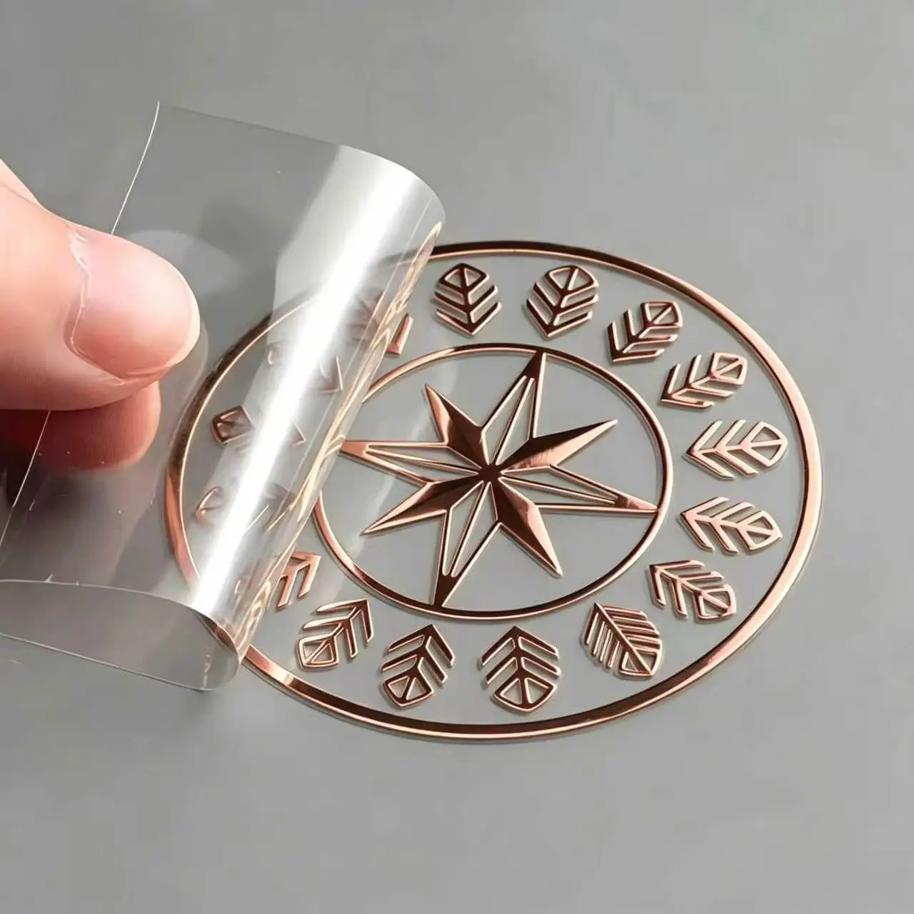 100PCS Custom 3D Rose Gold UV transfer Sticker Print Brand Logo Crystal Label self-adhesive Embossed Decal Waterproof Relief