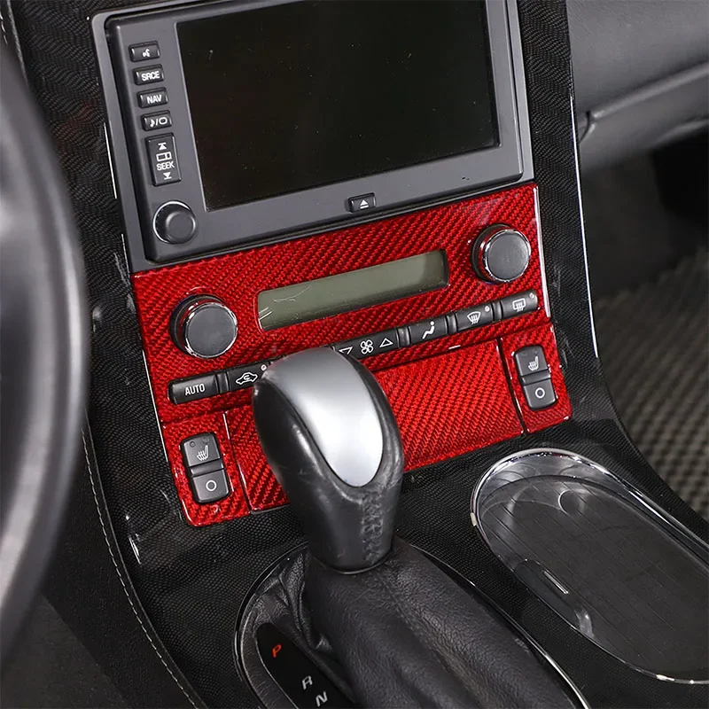 4Pcs Real Carbon Fiber For Chevrolet Corvette C6 2005-2013 Car Air Conditioning Adjustment Button Switch Frame Car Accessories