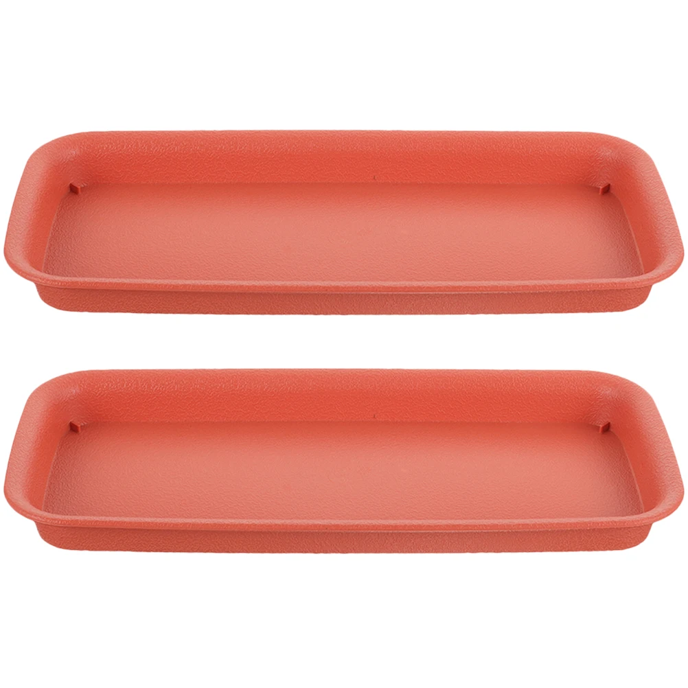 

2 Pcs Rectangle Waterproof Tray Indoor Plant Pots Holder Plastic Flowerpot Watering