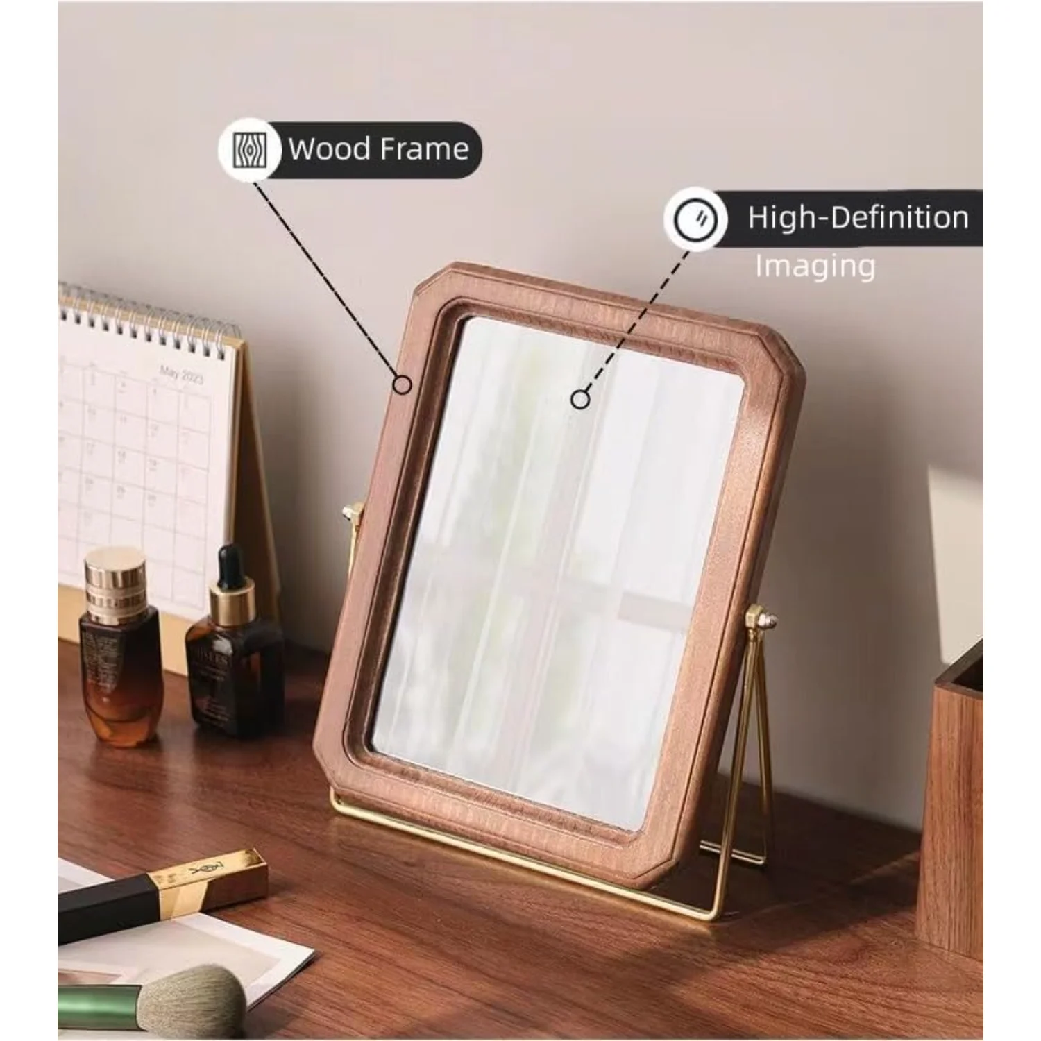 Wooden Table Mirror,Rectangle 9