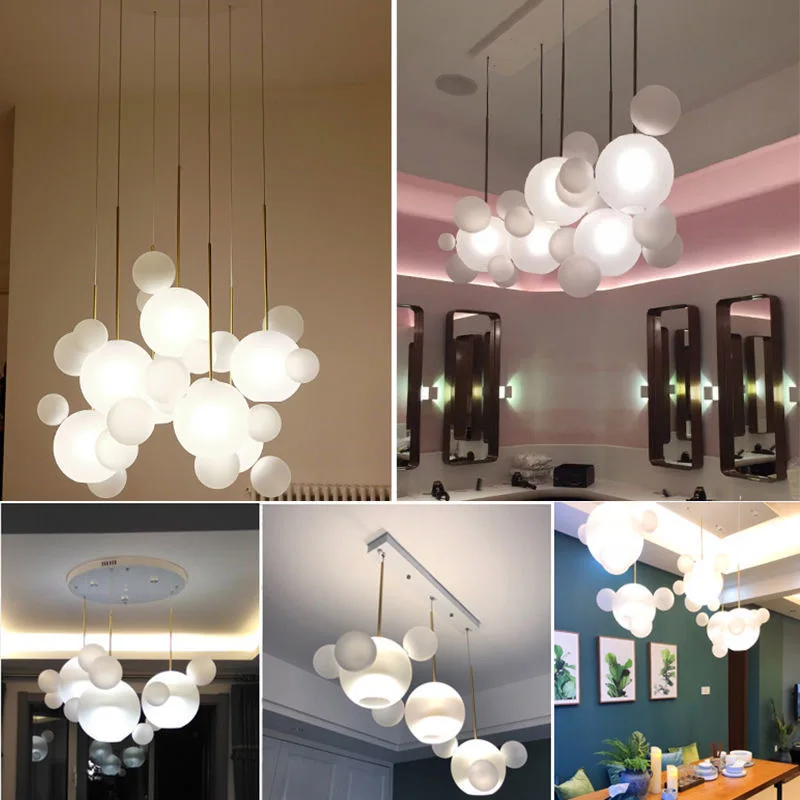 Imagem -06 - Design Italiano Soap Bubbles Pendant Light Post Modern Led Bulles Chandeliers Glass Bubble Pendurado Lâmpada para Sala de Estar Kids