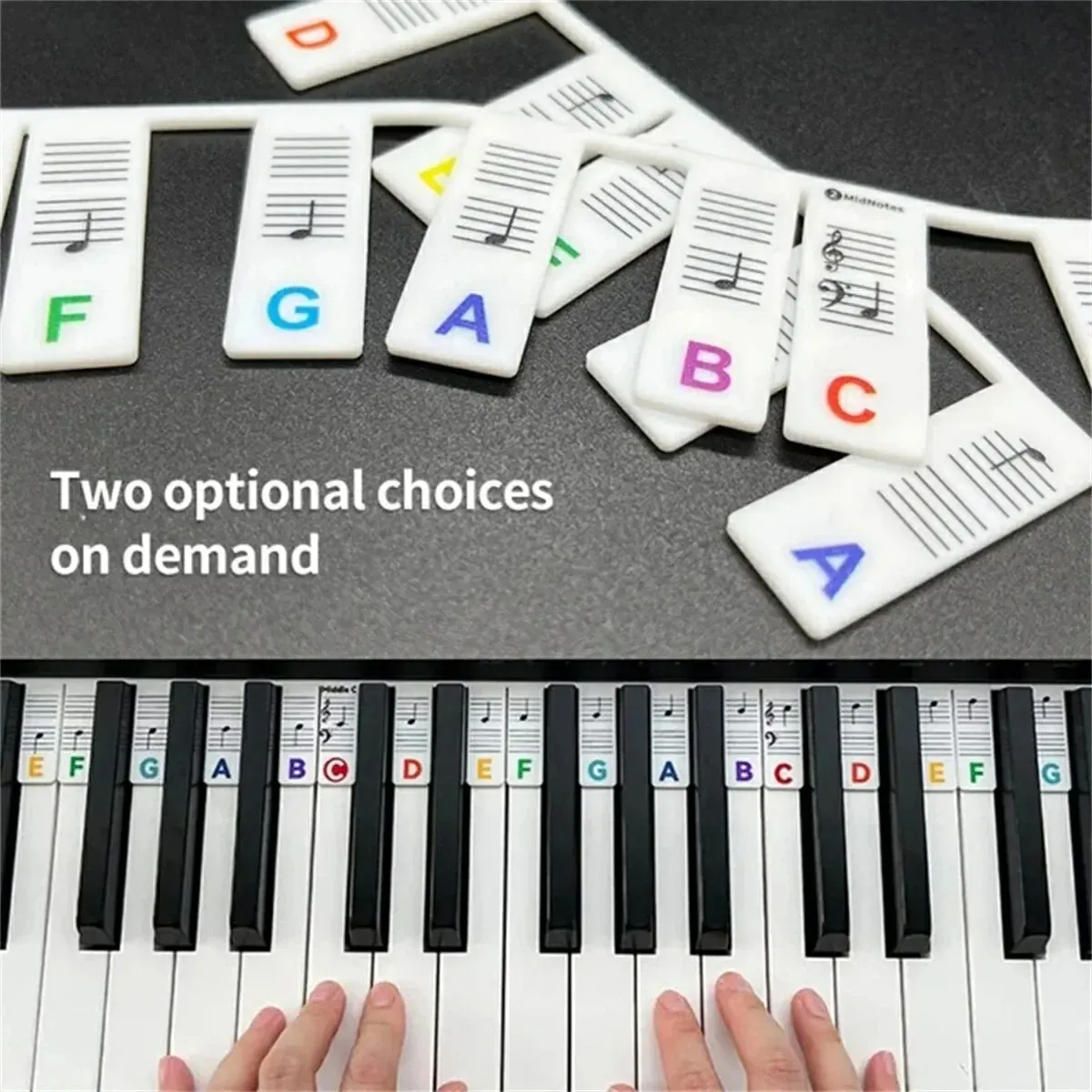 Miwayer Piano Keyboard Stickers for 88/61 Key,Removable Piano Keyboard Note Labels for Learning Piano Notes Guide for Beginner