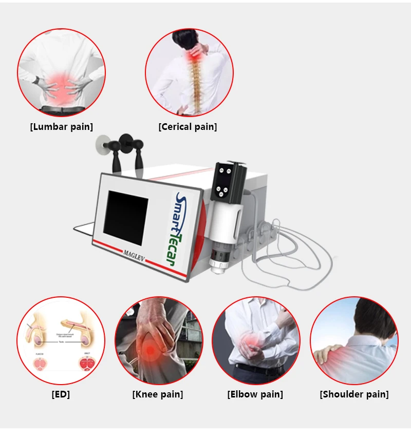 2021 4 in 1 Tecar CET RET EMS Shock Wave Therapy Equipment For Body Pain Relief Low Intensity Therapy ED Machine