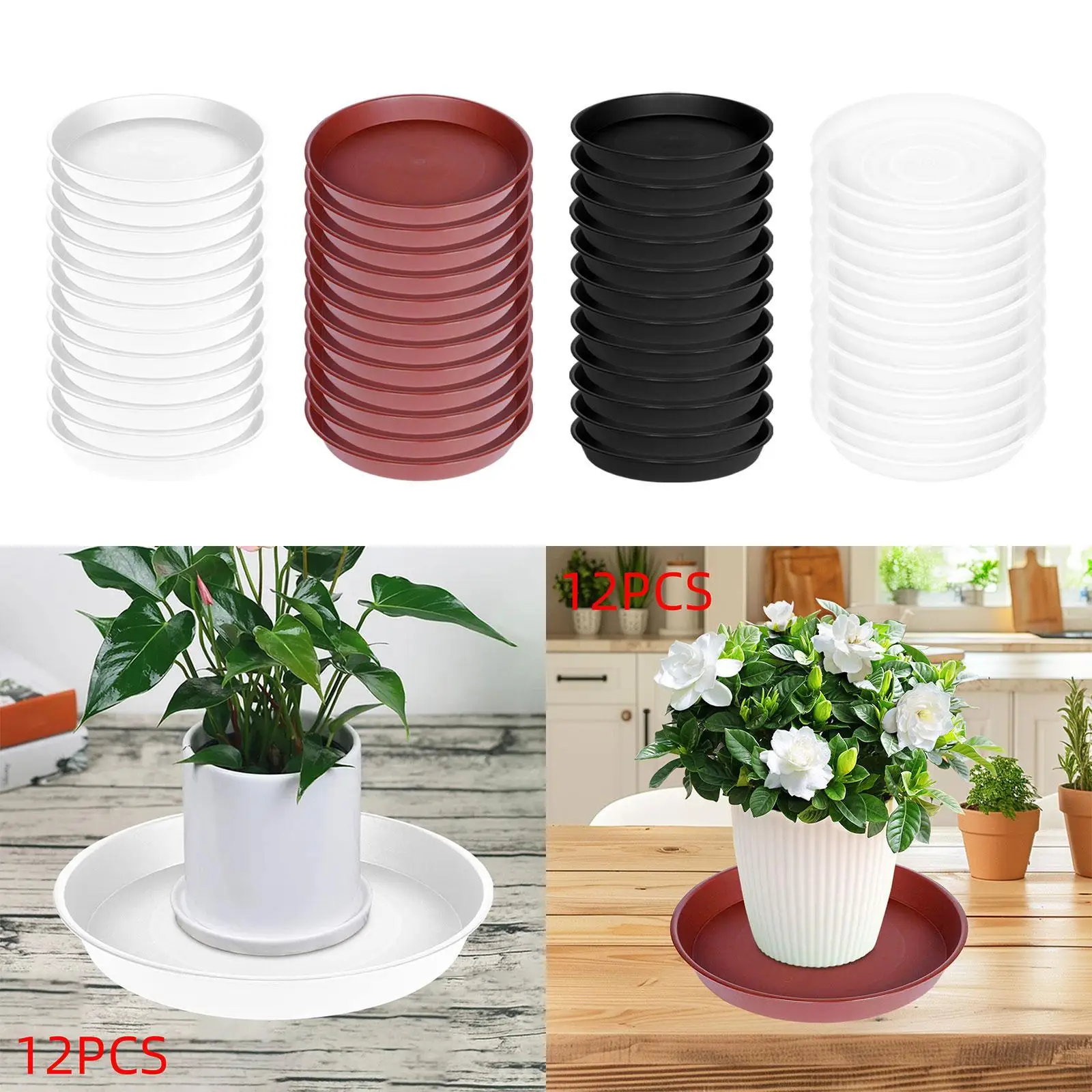 Movable Plantpot Tray Round Plastic Plant Saucer Heavy Duty Planter Pot Water Drip Tray for Indoor Outdoor Plants