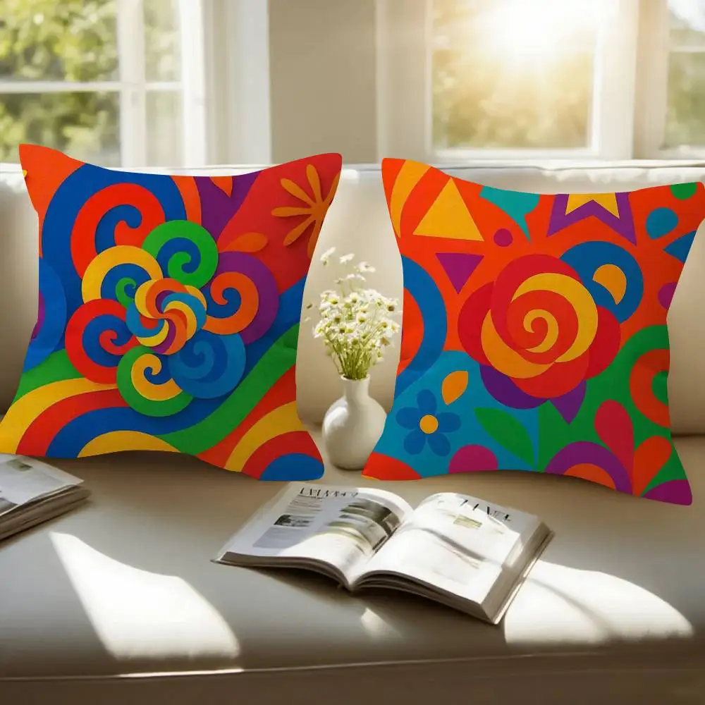 Home Decor Colorful Graffiti  Cushion Cover Inches Farmhouse Decor Home Throw Pillow Covers for Couch Decorations