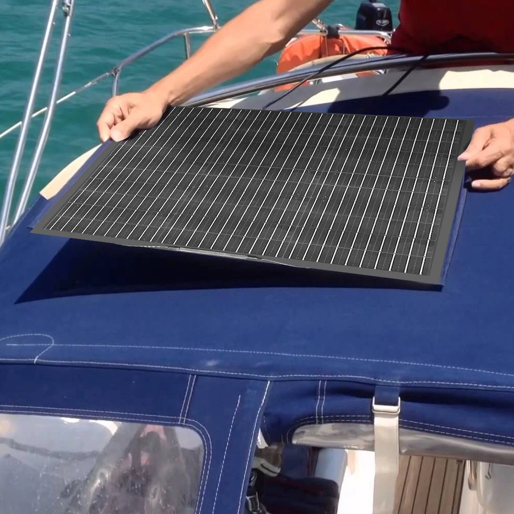 Boguang-セミフレキシブルソーラーパネル,100x100 W,16.5V,防単結晶,キャンピングカー用,ボート,バッテリー充電器12V