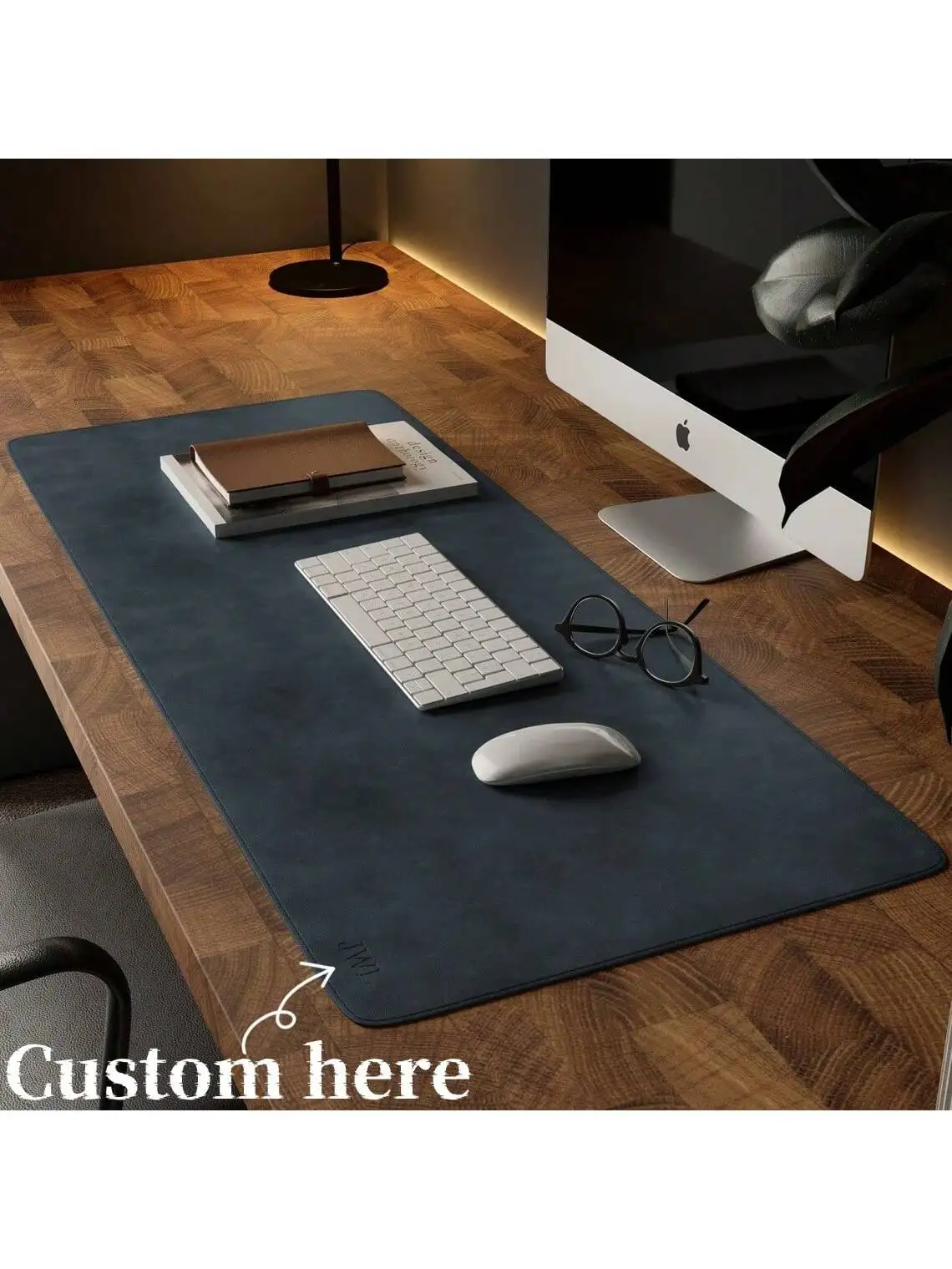 Custom Leather Desk Mat, Christmas Gift, Large Mouse Pad, Desk Pad, Office Decor, Leather Desk Pad, Handmade,