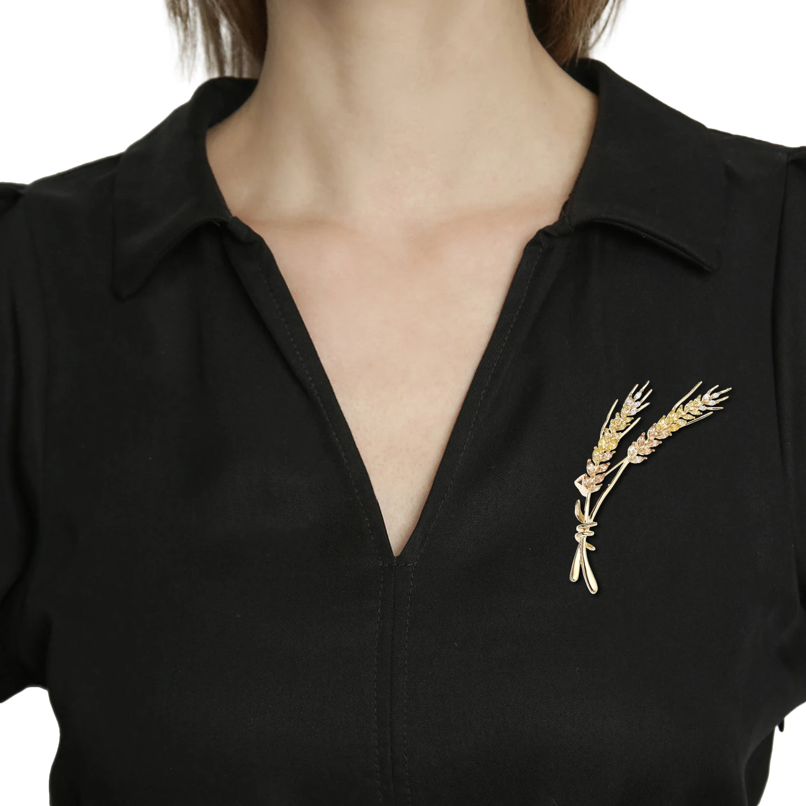 

1pc Wheat Spike Brooch Golden Fashionable Clothing Accessory Delicate Decorative Breastpin Chic Corsage Pin Jewelry