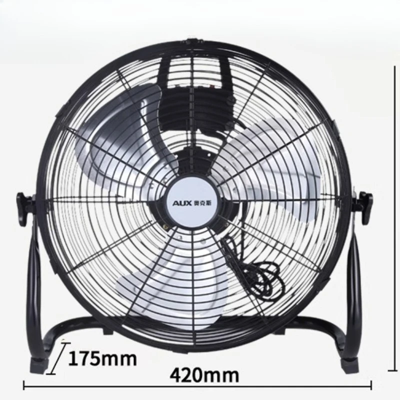 Turbo Industrial Floor Blower 3D Spiral Boost ใบมีดอลูมิเนียม 4 ความเร็วลมประหยัดพลังงานเสียงรบกวนต่ําสําหรับระบายความร้อนมุมกว้าง