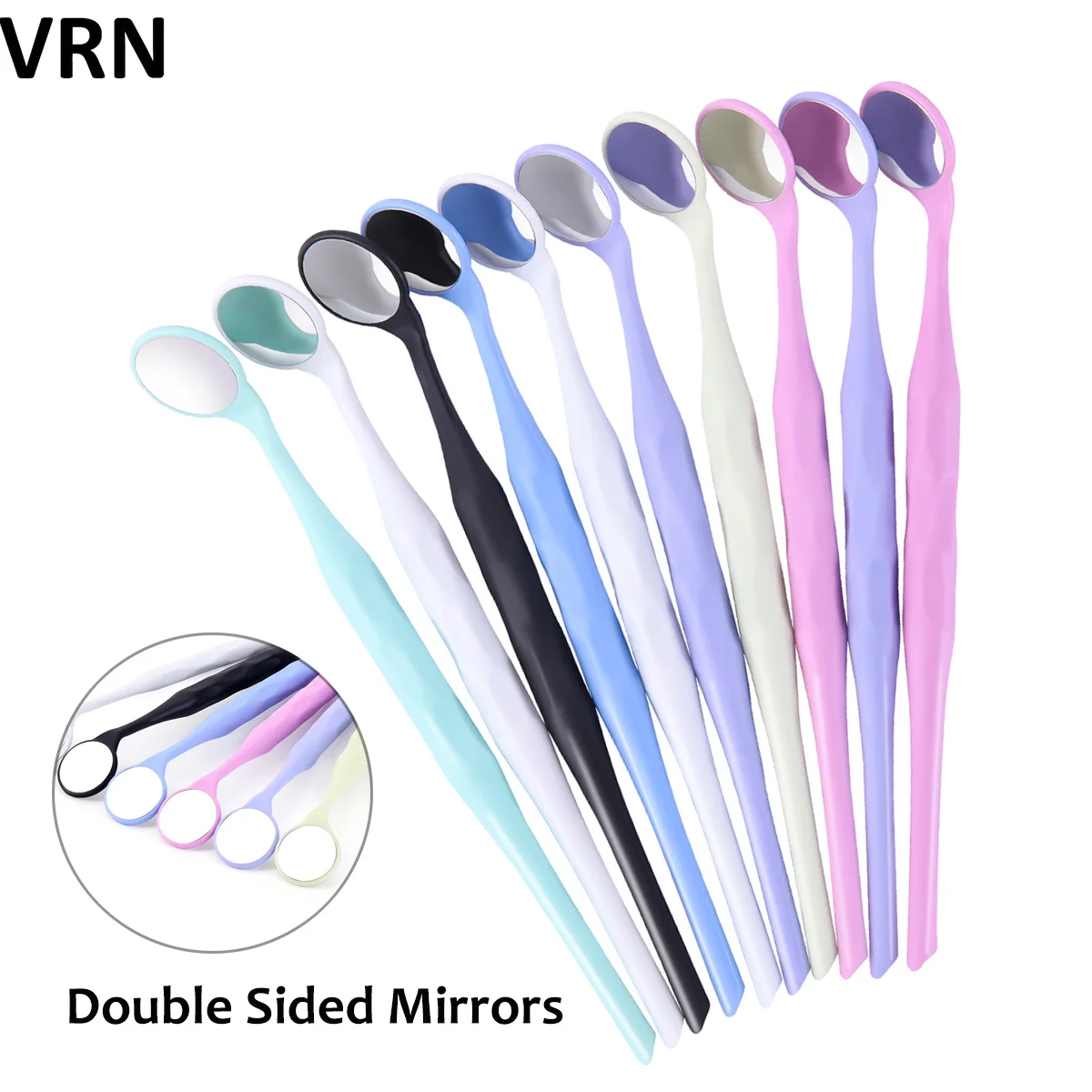 10pcs/Box Dental Double Sided Mouth Mirrors Surface Exam Reflectors with Handle Autoclavable Oral Mirror Dental Whitening Tool