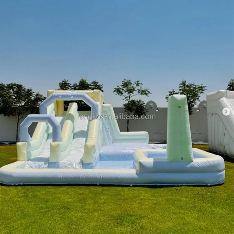 Luxury splash water slide park inflatable kids bouncy castle commercial inflatable bouncer