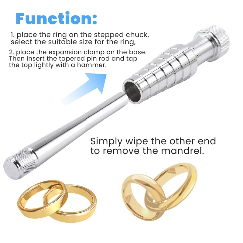 Metal Ring Stretcher 6-1/2 Inch, Finger Wedding Band Adjustment Tool, Jewelry Ring Sizing Tool