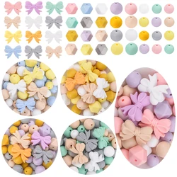 LOFCA 48Pcs Silicone Bowtie six sided beads Form to make DIY Home accessories keychains bracelets necklaces jewelry Accessories