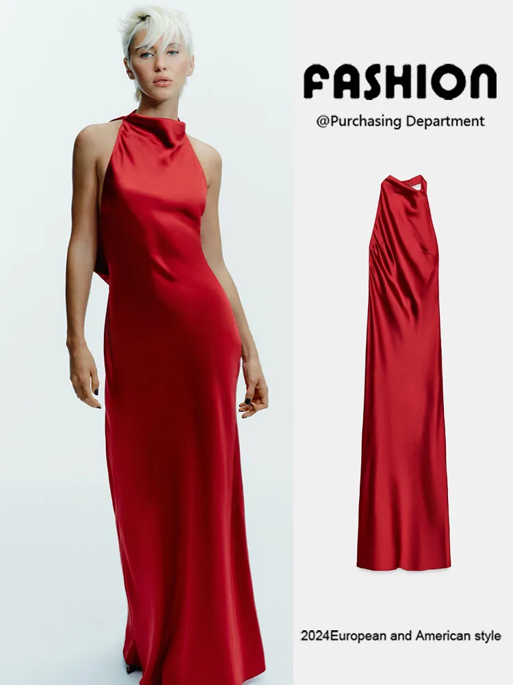 

Сексуальный длинный шелковый атласный длинный воротник Dr, висящий новый зимний женский модный этнический сценический костюм 2025 года