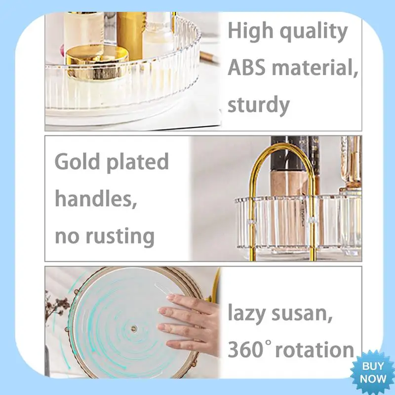 

A47Z Rotating Makeup Organizer 360° Rotation Make Up Organizer Box Cosmetic Organizer Transparent