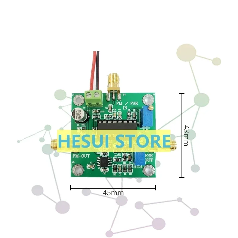 FM/FSK demodulation module signal processing receiver NE564 can demodulate the carrier frequency of 10M-90M
