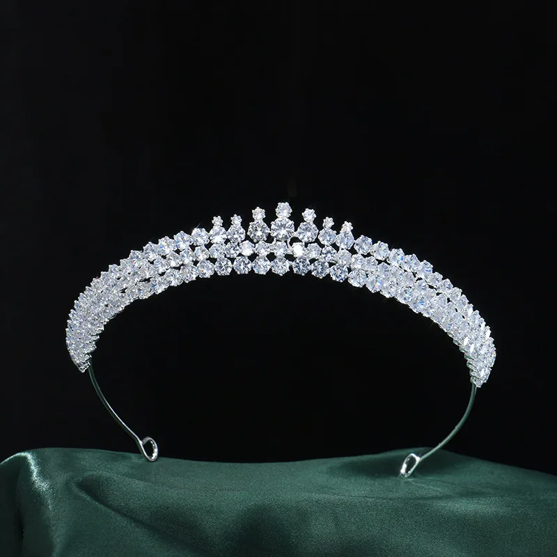 Luxury Bridal Tiara Crown For Wedding Headdress Zirconia Crystal Crowns For Women 15 Years Birthday Party Diadem Bride Headpiece