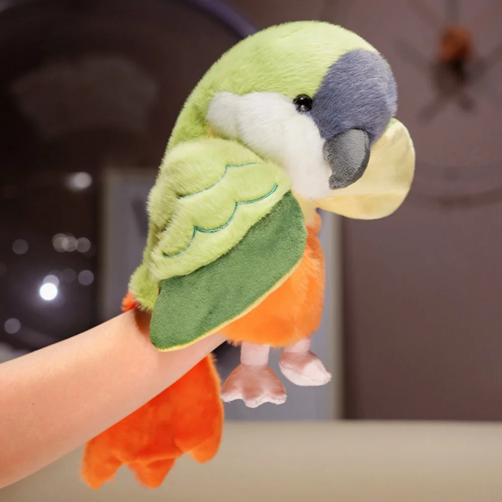 20 cm cartoon kleurrijke vogels dier handpop knuffel schattige levendige papegaai pop grappige levendige onderwijs spel rekwisieten