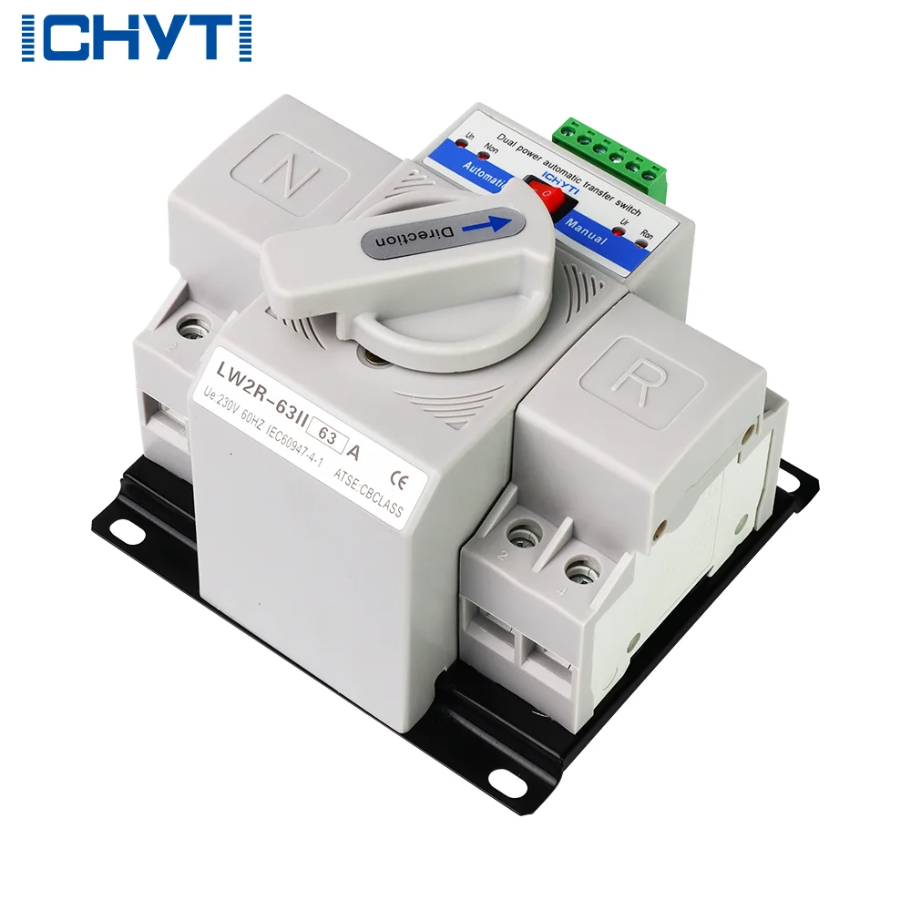 2PCS CHYT LW2R-63 2P 3P 4P AC 230V 400V 63A MCB Type Dual Power CB Class ATS Change Over Switch Automatic Transfer Switch