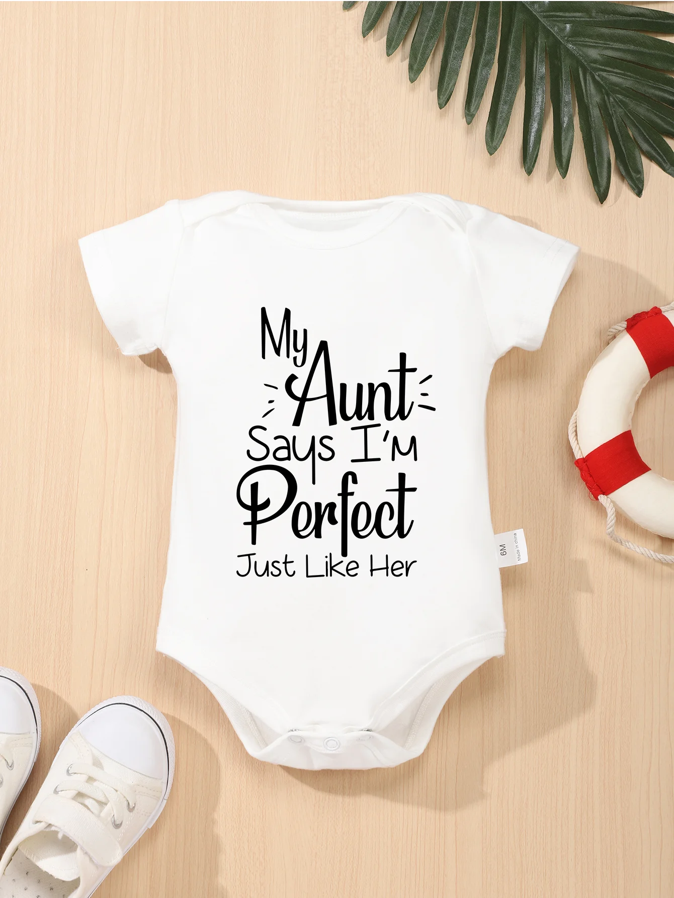 Bodysuit Newborn My Aunt Says I\'m Perfect Just Like Her Cute Clothe Infant Fashion Toddler Romper Jumpsuit 0-24M Baby Girl