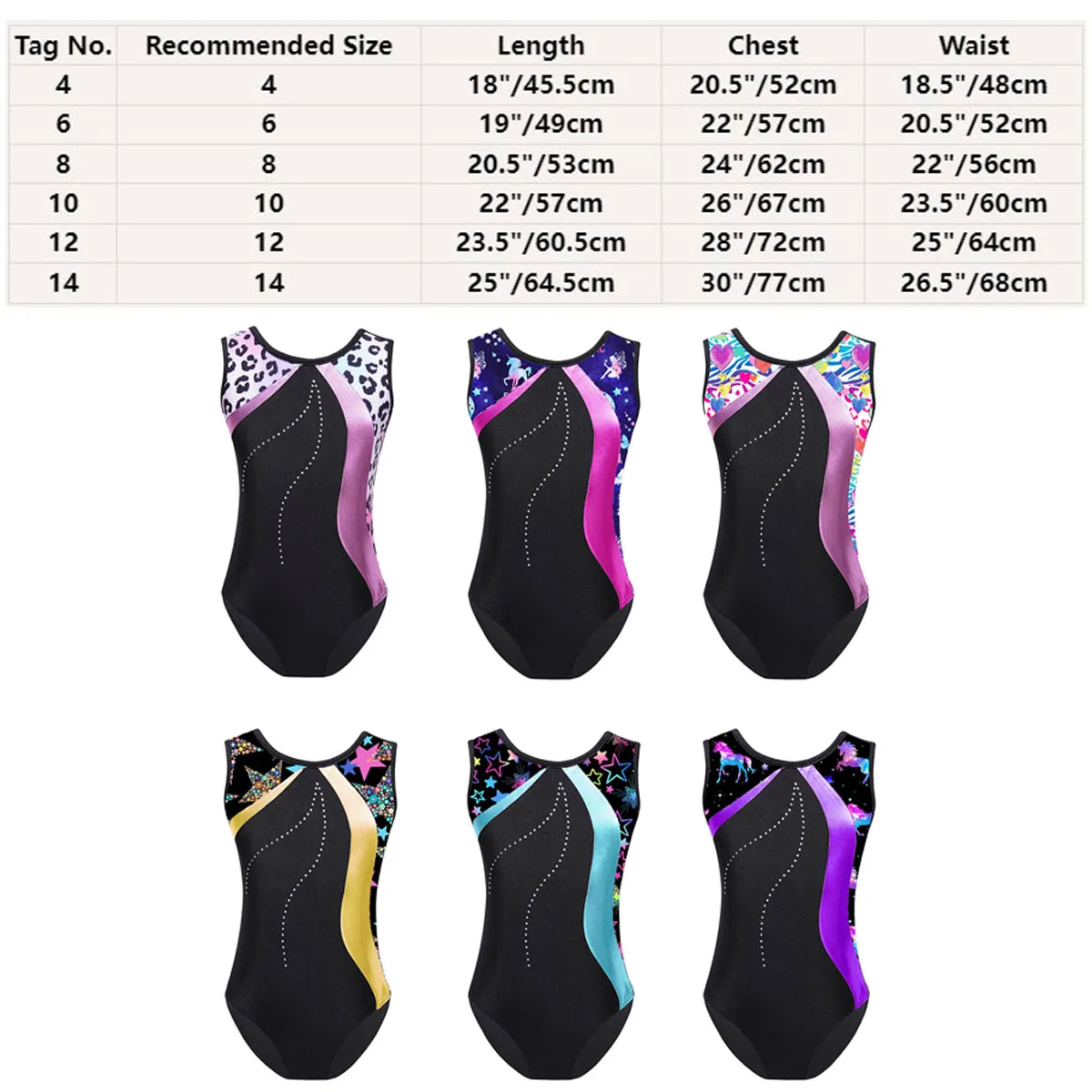 Kids Girls Rhinestones Ballet Dance Leotard Figure Ice Skating Gymnastics Bodysuit Dance Costumes Sleeveless Leopard Jumpsuit