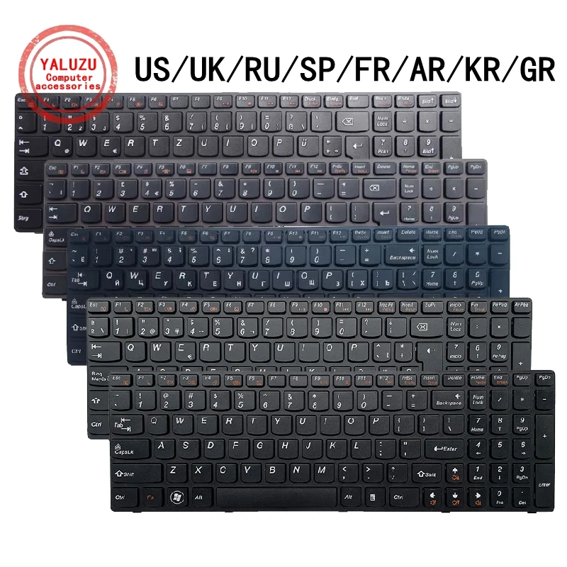 US/UK/RU/SP/FR/AR/KR/GR NOWA klawiatura do laptopa Lenovo B570 B575 B575E B580 B580A B590 V570 V570A V570C V570G V580 Z570 Z575