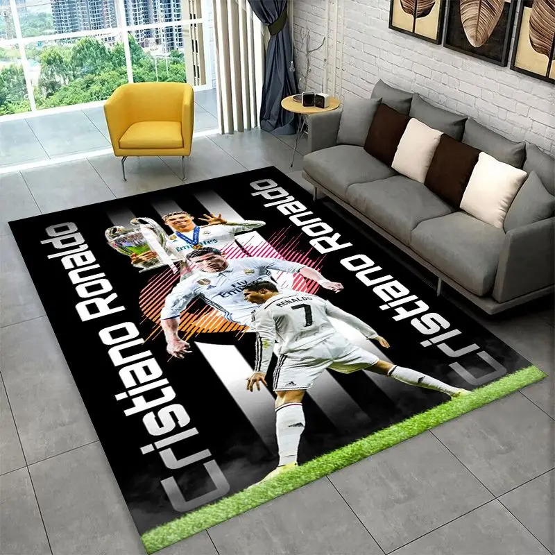 Football Star Goat R-Ronaldo CR7 Non-Slip Area Rug for Living Room,Bedroom,Playroom,Carpet Floor Mat Home Decor Rug  Room
