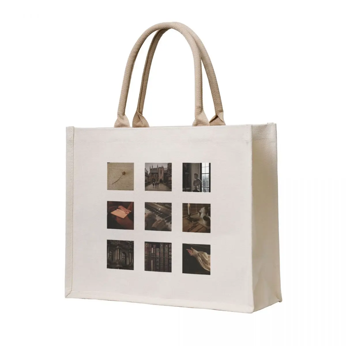 

Dark Academia Moodboard Tote Bag shopper bag women canvas Fabric bag Handbags women sacs de shopping