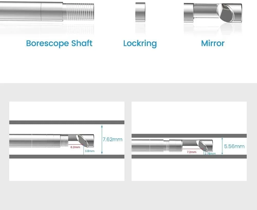 Imagem -03 - Teslong Ntg100 mm de Diâmetro Rifle Endoscópio Câmera Visual Barril Inspeção Digital Caça Limpeza Escopo para Mais de 20 Calibre