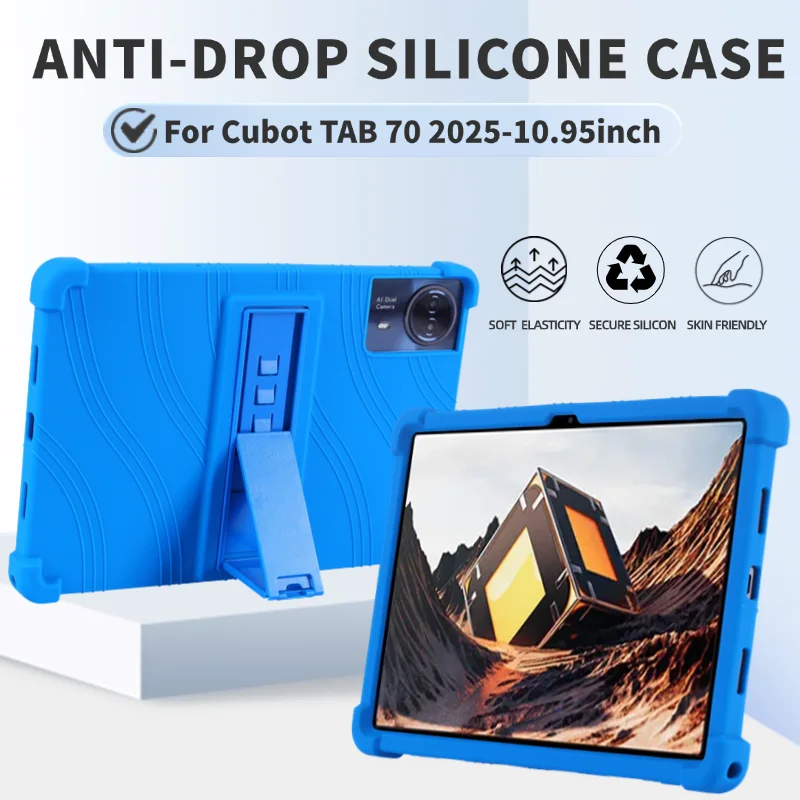 

For Cubot TAB 70 2025 Tablet Case Shockproof Cover Android 14 10.95Inch Tablet Soft Silicon Stand Protective Shell