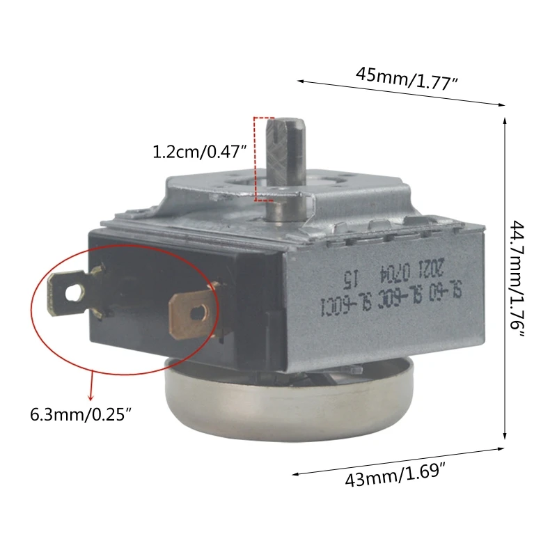 SL-60 Timer For Microwave Oven Cooker 1-60 Minutes Shaft Height 1.2cm A0NC